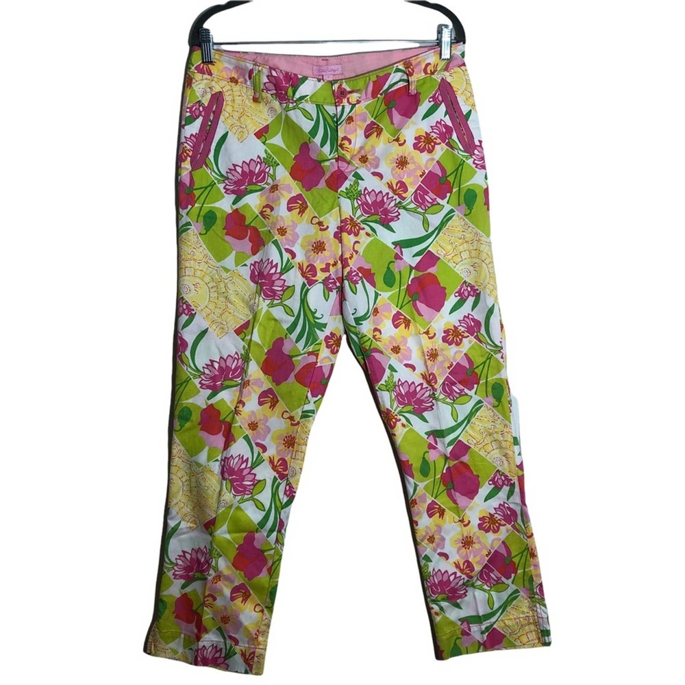 Lilly Pulitzer Mitzie Pants floral patch Size 8